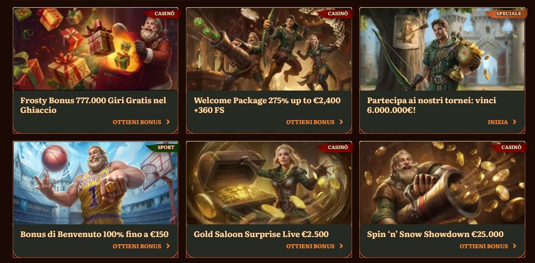 Visita la pagina promozioni e riscuoti bonus